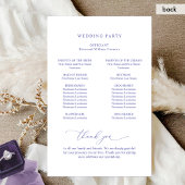 Elegant monogram lavendel bruiloft programma