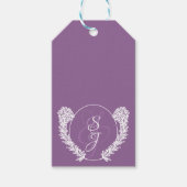 Elegant Monogram Lavendel Paarse bruiloft Cadeaulabel (Voorkant)