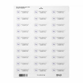 Elegant Monogram Lavendel Retouradres Etiket (Full Sheet)