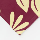 Elegant Monogram Leaf Daisy Pattern Burgundy Bath Fleece Deken (Hoek)