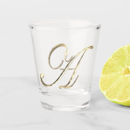 Elegant Monogram Letter A Faux Gold Chic Shot Glas