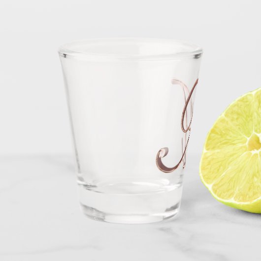 Elegant Monogram Letter A Faux Roos Gold Chic Shot Glas (Links)