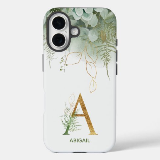 Elegant monogram letter A groen Case-Mate iPhone Case (Achterkant)