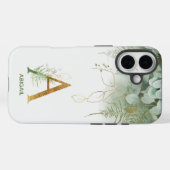 Elegant monogram letter A groen Case-Mate iPhone Case (Achterkant (horizontaal))