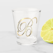 Elegant Monogram Letter B Faux Gold Chic Shot Glas (Voorkant)