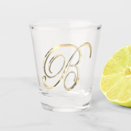 Elegant Monogram Letter B Faux Gold Chic Shot Glas