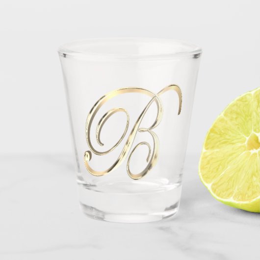 Elegant Monogram Letter B Faux Gold Chic Shot Glas (Voorkant)