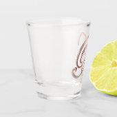 Elegant Monogram Letter B Faux Roos Gold Chic Shot Glas (Links)