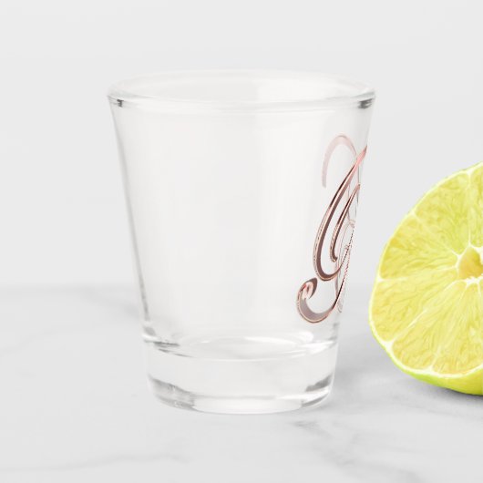 Elegant Monogram Letter B Faux Roos Gold Chic Shot Glas (Links)