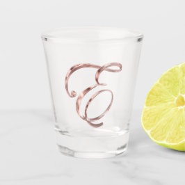 Elegant Monogram Letter E Roos Gold Chic Shot Glas