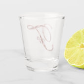 Elegant Monogram Letter F Roos Gold Chic Shot Glas (Achterkant)