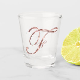Elegant Monogram Letter F Roos Gold Chic Shot Glas