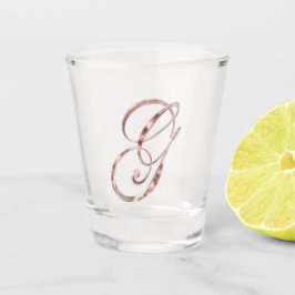 Elegant Monogram Letter G Roos Gold Chic Shot Glas