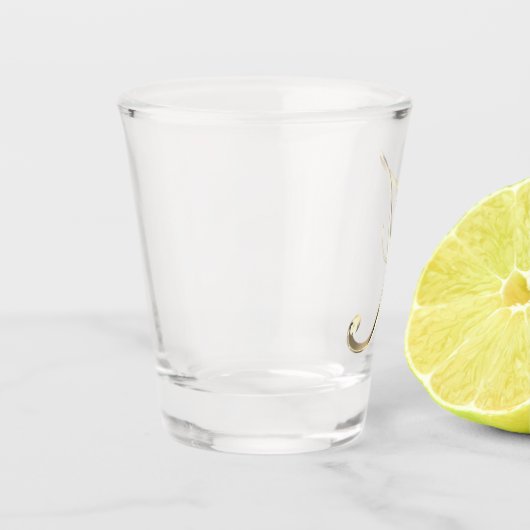 Elegant Monogram Letter J Faux Gold Chic Shot Glas (Links)