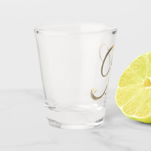 Elegant Monogram Letter K Faux Gold Chic Shot Glas (Links)