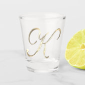 Elegant Monogram Letter K Faux Gold Chic Shot Glas (Voorkant)