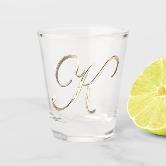 Elegant Monogram Letter K Faux Gold Chic Shot Glas (Voorkant)