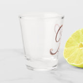 Elegant Monogram Letter K Faux Roos Gold Chic Shot Glas (Links)