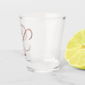 Elegant Monogram Letter K Faux Roos Gold Chic Shot Glas (Rechts)