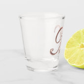 Elegant Monogram Letter M Faux Roos Gold Chic Shot Glas (Links)