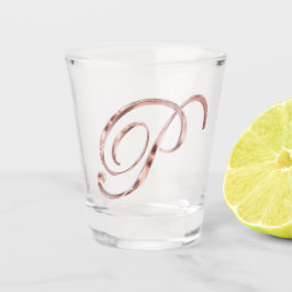 Elegant Monogram Letter P Roos Gold Chic Shot Glas