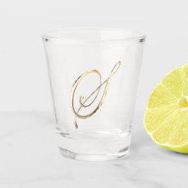 Elegant Monogram Letter S Faux Gold Chic Shot Glas