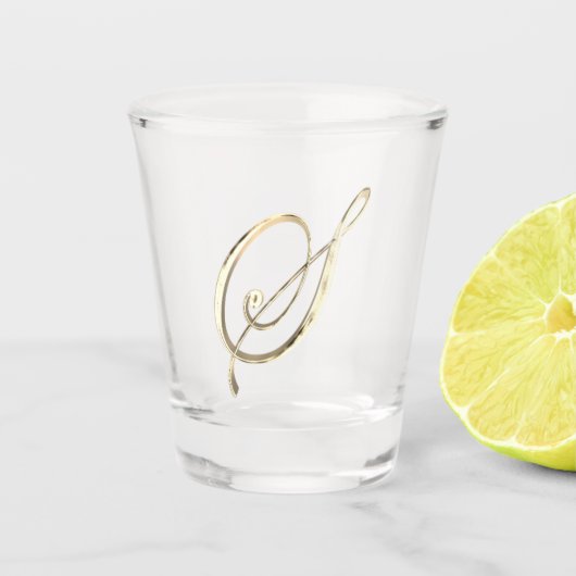 Elegant Monogram Letter S Faux Gold Chic Shot Glas (Voorkant)