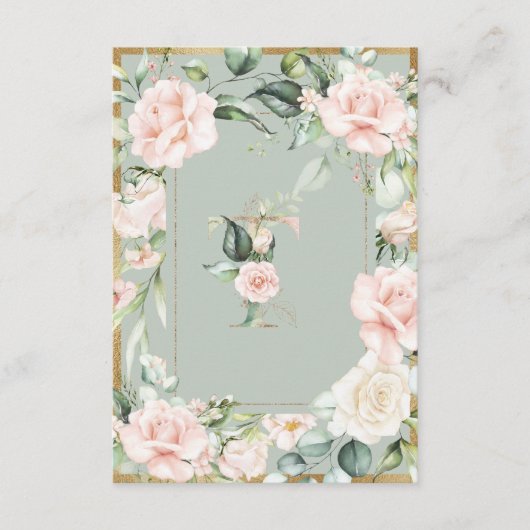 Elegant Monogram Letter T Wedding Bedankt (Voorkant)