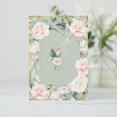 Elegant Monogram Letter T Wedding Bedankt (Staand voorkant)