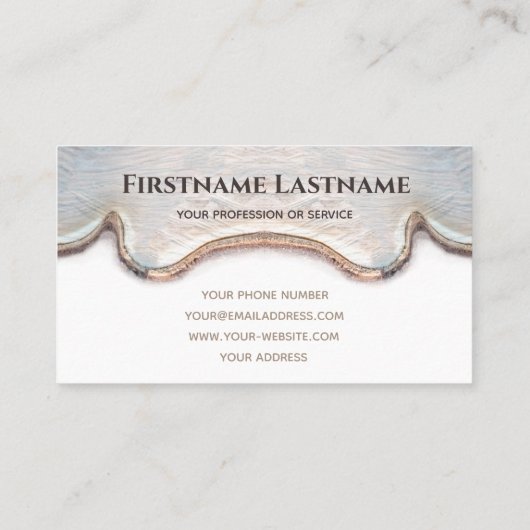 Elegant monogram licht houten carpentry business c visitekaartje (Achterkant)