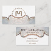 Elegant monogram licht houten carpentry business c visitekaartje (Voorkant / Achterkant)