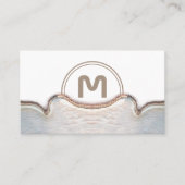 Elegant monogram licht houten carpentry business c visitekaartje (Voorkant)