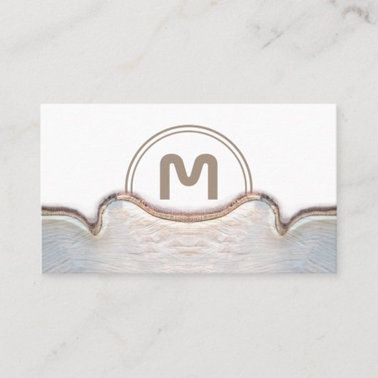 Elegant monogram licht houten carpentry business c visitekaartje (Voorkant)