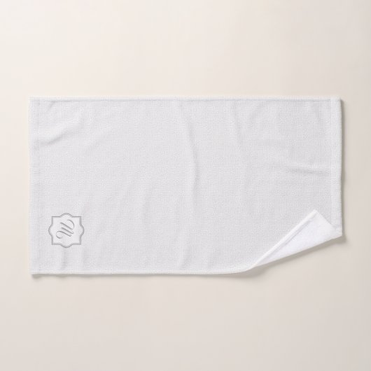 Elegant monogram lichtgrijs geometrisch patroon bad handdoek (Handdoek)