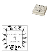 Elegant, Monogram, Lijnkunstblad, Bruiloften Rubberstempel (Gestempeld)