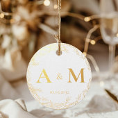 Elegant, Monogram, Lijnkunstkrans, Bruiloften Bedankjes Labels