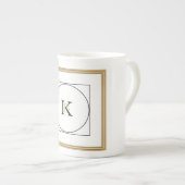Elegant Monogram Lijst Gepersonaliseerd Initiaal & Porselein Kop (Voorkant rechts)