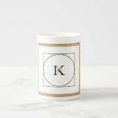 Elegant Monogram Lijst Gepersonaliseerd Initiaal & Porselein Kop (Voorkant)