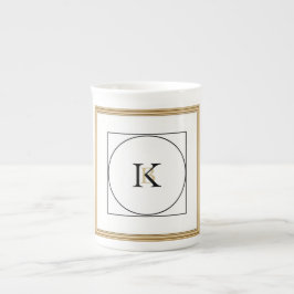 Elegant Monogram Lijst Gepersonaliseerd Initiaal & Porselein Kop