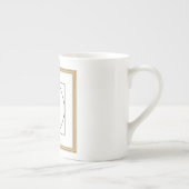 Elegant Monogram Lijst Gepersonaliseerd Initiaal & Porselein Kop (Rechts)