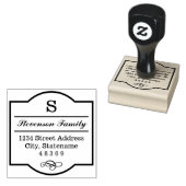 Elegant Monogram Lijst retouradres Rubberstempel (Gestempeld)