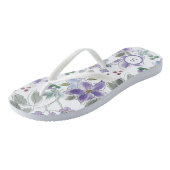 Elegant Monogram Lila Bloemenpatroon Teenslippers (Schuin)