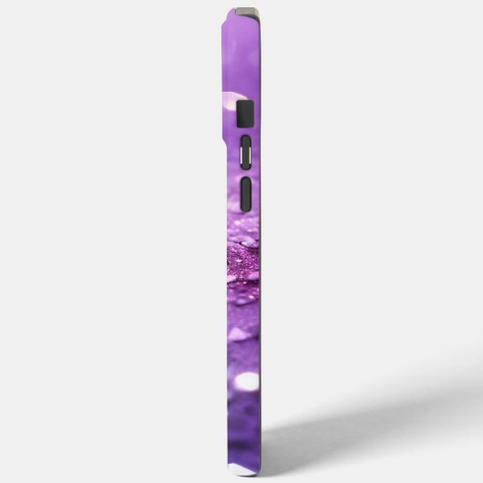 Elegant Monogram Lila Glitter Achtergrond Case-Mate iPhone Case (Achterkant / Links)