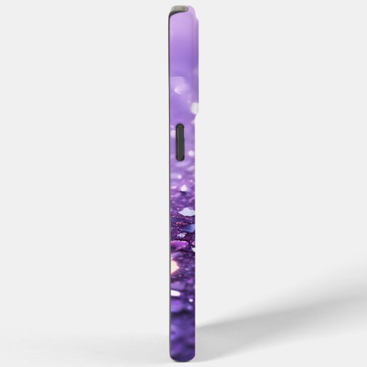 Elegant Monogram Lila Glitter Achtergrond Case-Mate iPhone Case (Achterkant / Rechts)