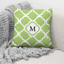 Elegant Monogram Limegroene Patroon
