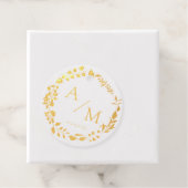 Elegant, Monogram, Line Art krans, bruiloften Bedankjes Labels (Met doos)