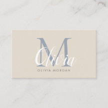 Elegant monogram logo beige blue professional