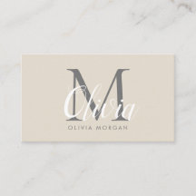 Elegant monogram logo beige grijs professioneel