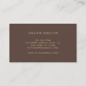 Elegant monogram logo brown professional visitekaartje (Achterkant)