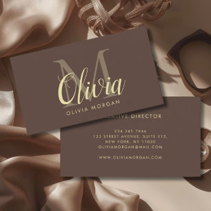 Elegant monogram logo bruin professioneel visitekaartje